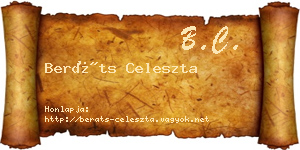 Beráts Celeszta névjegykártya